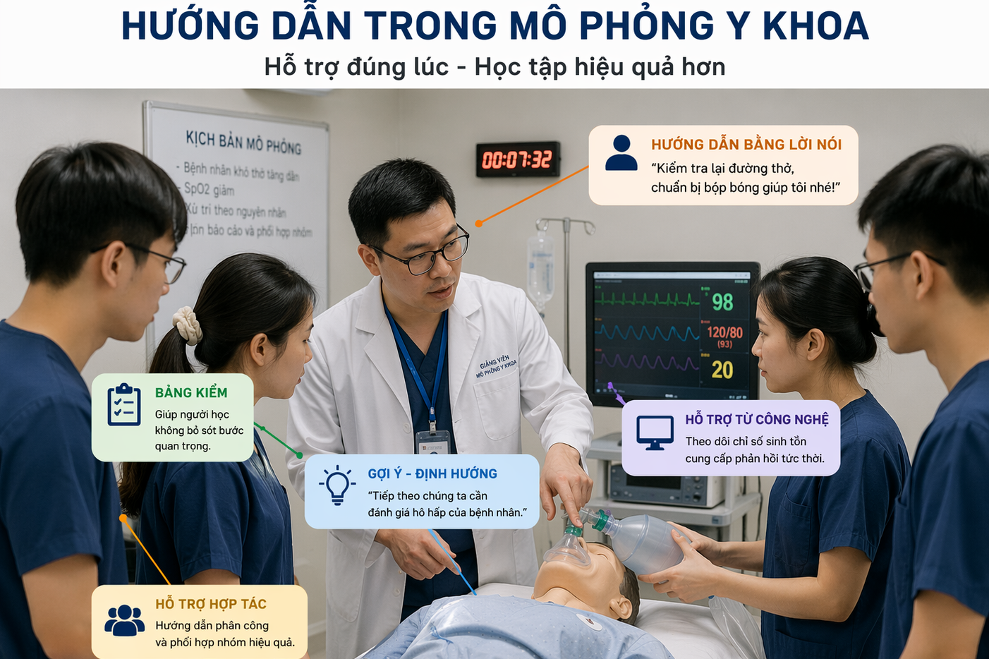 Hướng dẫn trong mô phỏng y khoa - nâng cao hiệu quả học tập từ trải nghiệm