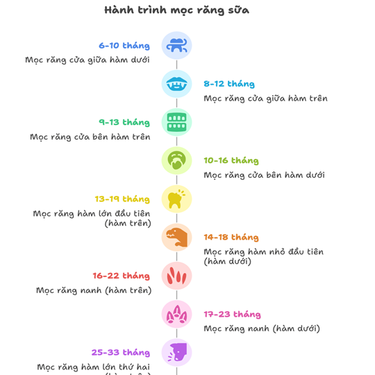 HÀNH TRÌNH MỌC RĂNG SỮA CỦA TRẺ