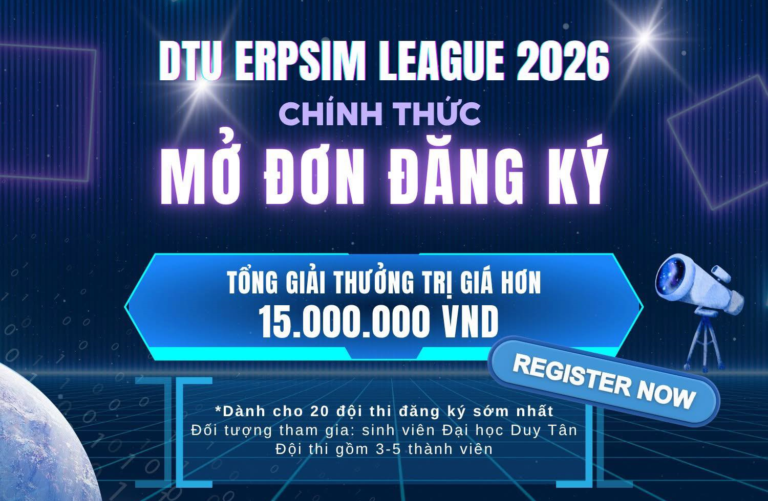  𝐃𝐓𝐔 𝐄𝐑𝐏𝐬𝐢𝐦 𝐋𝐞𝐚𝐠𝐮𝐞 𝟐𝟎𝟐𝟔 – CHÍNH THỨC MỞ ĐƠN ĐĂNG KÝ!