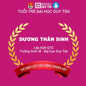 🇻🇳 🇻🇳 CHÚC MỪNG SINH VIÊN "DƯƠNG THÂN SINH" LỌT VÀO VÒNG CHUNG KẾT CUỘC THI TUỔI TRẺ HỌC VÀ LÀM THEO TƯ TƯỞNG, ĐẠO ĐỨC, PHONG CÁCH HỒ CHÍ MINH NĂM 2021 🇻🇳 🇻🇳 