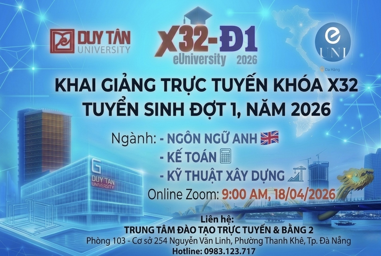Thông báo Khai giảng ngành KẾ TOÁN NGÔN NGỮ ANH và KỸ THUẬT XÂY DỰNG Khóa X32 đợt 1, năm 2026