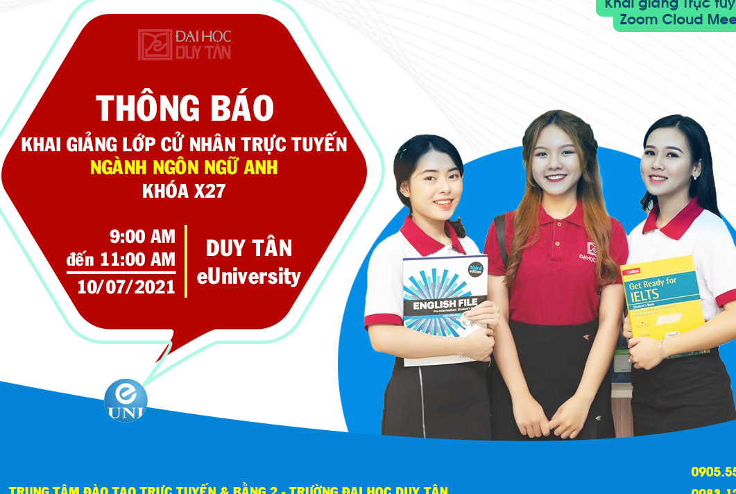 Thông báo Khai giảng lớp Cử nhân Trực tuyến ngành Ngôn ngữ Anh Khóa X27