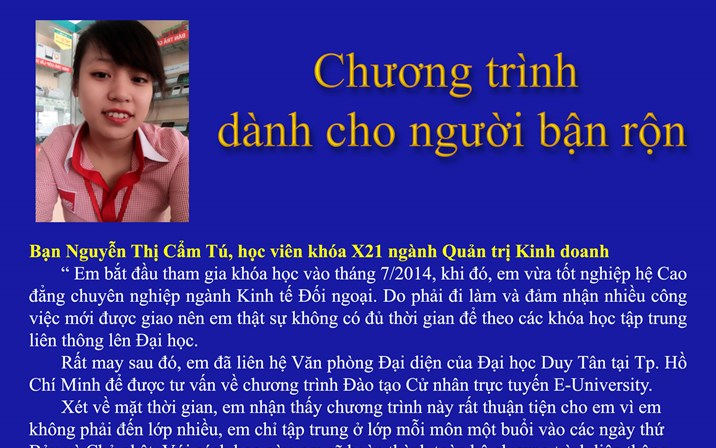 Chương trình dành cho người bận rộn