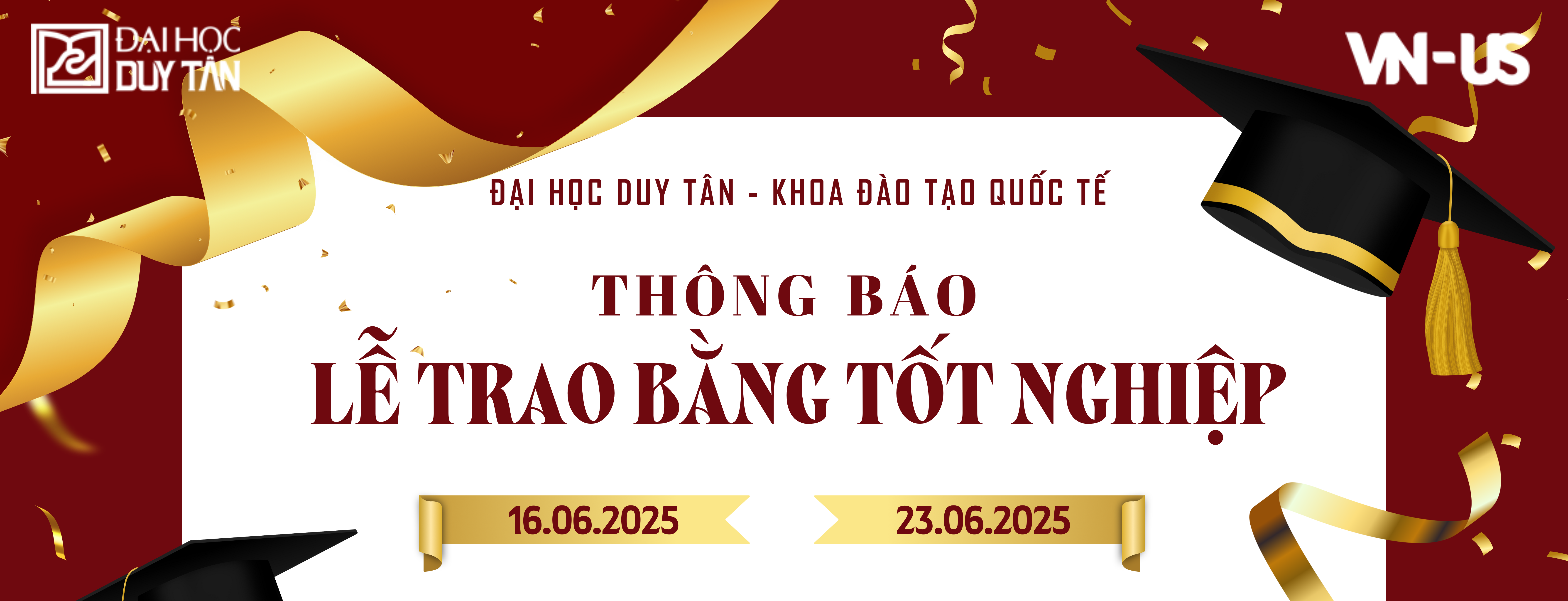 Thông báo đăng ký tham dự Lễ trao bằng TN T6/2025