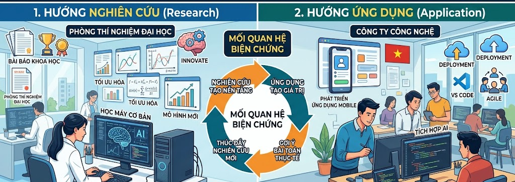 Định Hướng Phát Triển Trong Khoa Học Máy Tính & CNTT: Lựa Chọn Nghiên Cứu (Research) Hay Ứng Dụng (Application)?