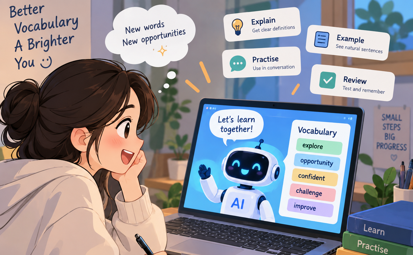 Học từ vựng tiếng Anh với AI: 7 cách đơn giản để nhớ lâu và dùng được