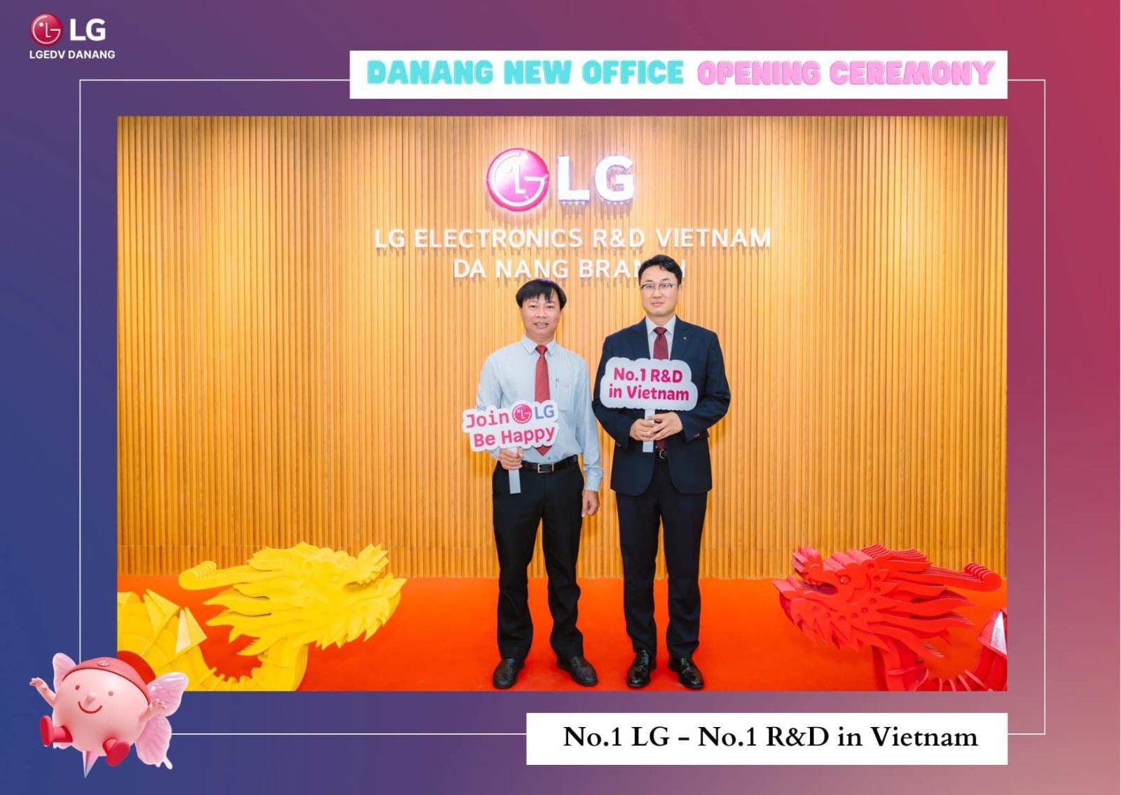 TS.Nguyễn Đức Mận, PHT Trường ĐTQT chúc mừng Văn phòng mới LG Electronics R&D Vietnam tại Đà Nẵng