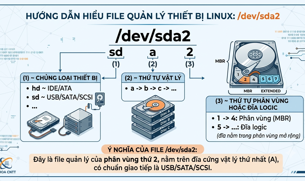 Tìm hiểu quy ước đặt tên thiết bị lưu trữ trong Linux