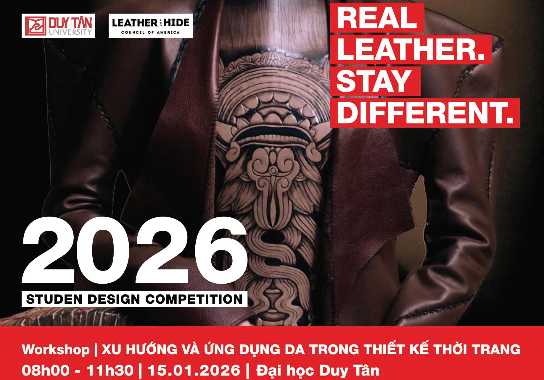 WORKSHOP CHUYÊN ĐỀ DA -Trong khuôn khổ Cuộc thi Thiết kế Sáng tạo Da Quốc tế “Real Leather. Stay Different Việt Nam 2026”