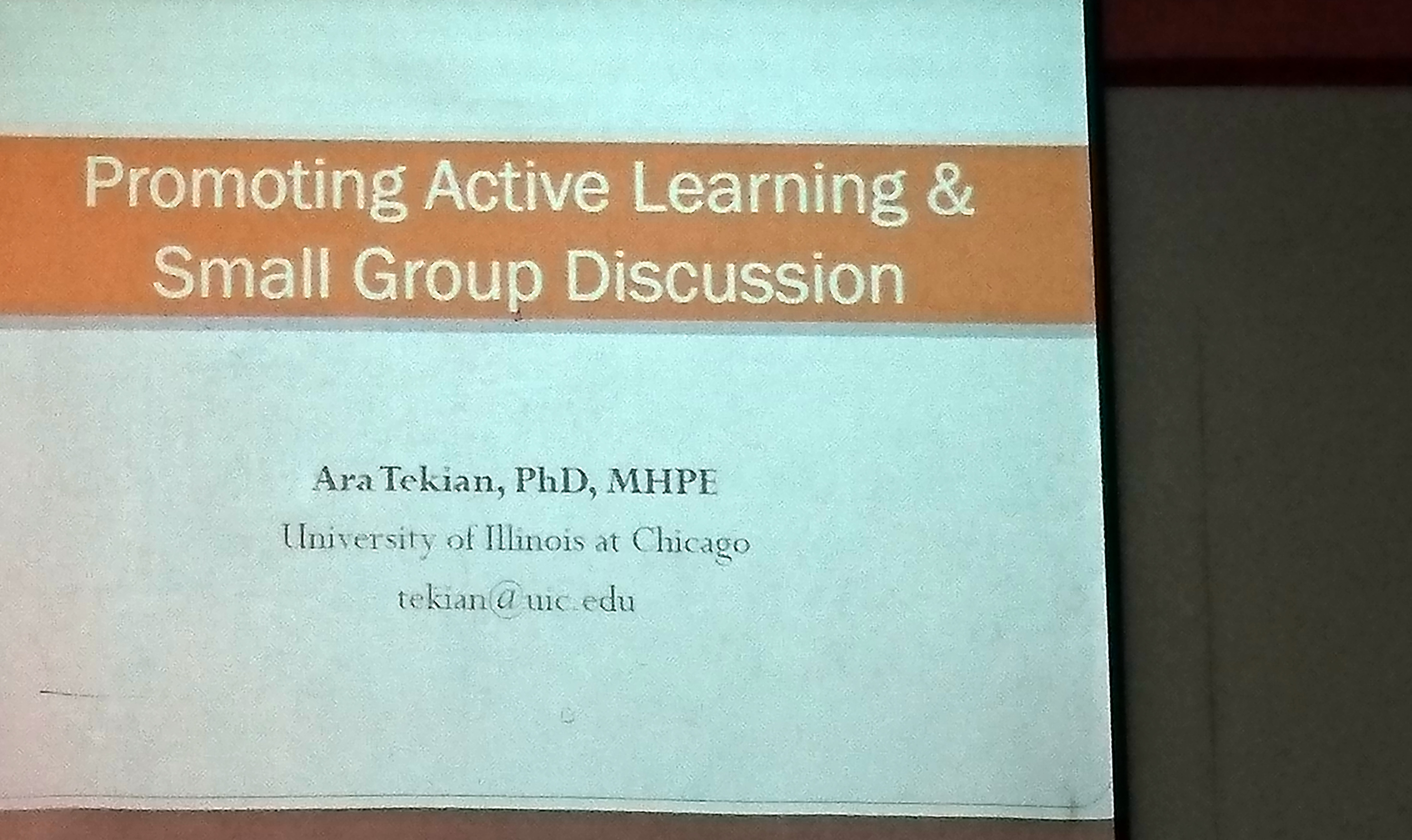 Lớp tập huấn của Giáo sư Ara Tekian (PhD, MHPE. University of Illinois at Chicago)