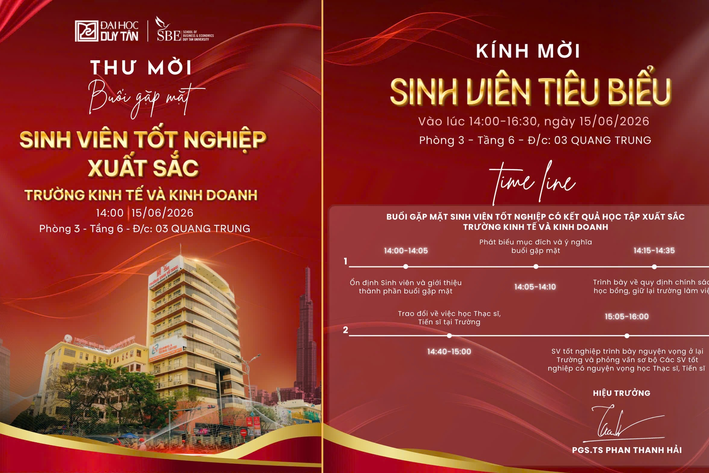 Thông báo Tổ chức buổi gặp mặt sinh viên có Kết quả học tập xuất sắc năm cuối tốt nghiệp năm học 2025-2026 của Trường Kinh tế và Kinh doanh