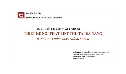 Năm học 2022-2023: Đồ án Kiến trúc Nội thất 1 - SV Trần Ngọc Thùy Trâm
