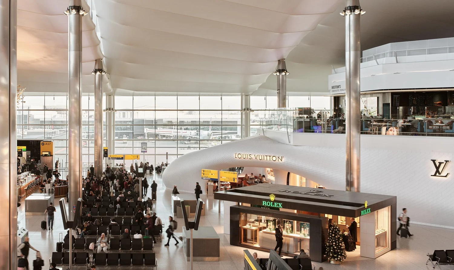 Cửa hàng Louis Vuitton tại sân bay Heathrow: Cấu trúc khí động học hình thân máy bay
