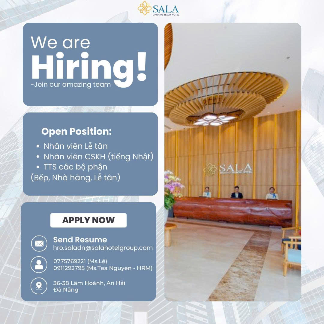 KHÁCH SẠN SALA TUYỂN DỤNG 