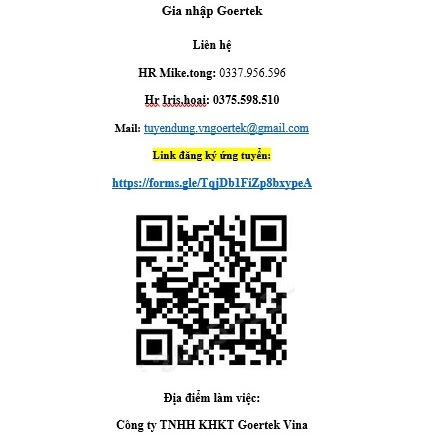 CHƯƠNG TRÌNH TUYỂN DỤNG NHÂN TÀI TỈNH ANH GOERTEK VIỆT NAM 2026 Khởi đầu cho những người dẫn lối tương lai