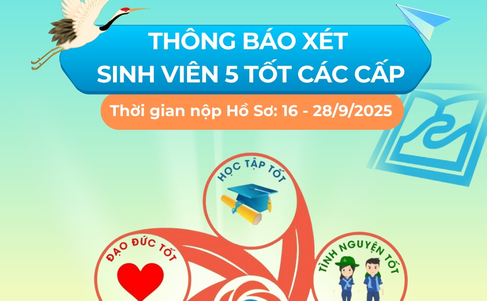 🎉 [THÔNG BÁO XÉT CHỌN DANH HIỆU “SINH VIÊN 5 TỐT” NĂM HỌC 2024 – 2025]