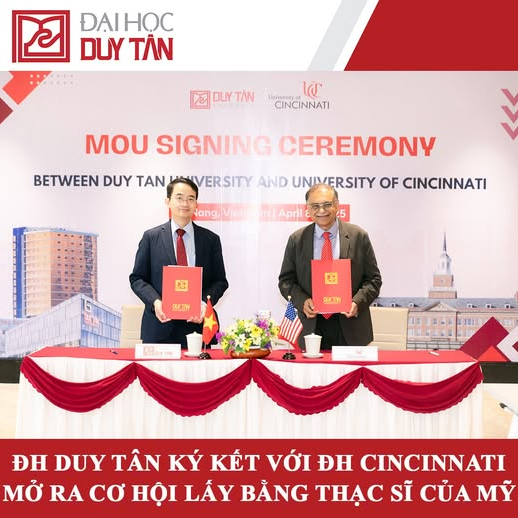 ĐH DUY TÂN KÝ KẾT VỚI ĐH CINCINNATI MỞ RA CƠ HỘI LẤY BẰNG THẠC SĨ CỦA MỸ