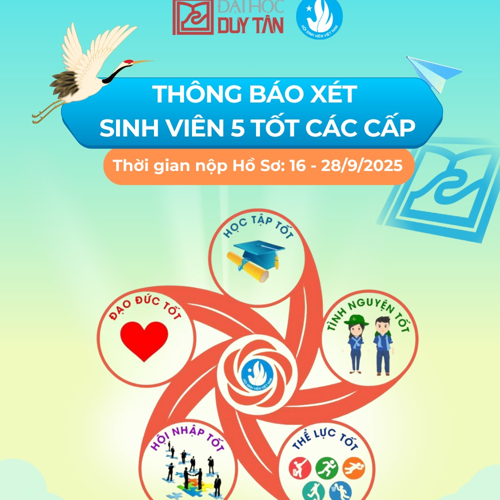 🎉 [THÔNG BÁO XÉT CHỌN DANH HIỆU “SINH VIÊN 5 TỐT” NĂM HỌC 2024 – 2025] 