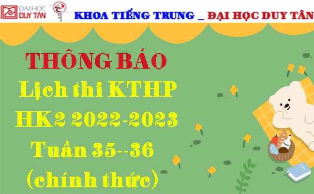 Lịch thi KTHP HK2 2022-2023 Tuần 35--36 (chính thức)