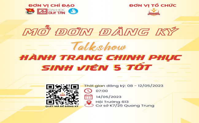 HỖ TRỢ TRUYỀN THÔNG 🔥THÔNG BÁO MỞ ĐƠN] TALKSHOW “HÀNH TRANG CHINH PHỤC SINH VIÊN 5 TỐT”🔥