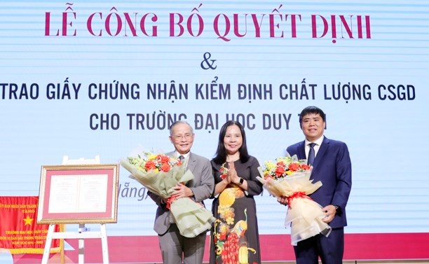 Trường ĐH Duy Tân đạt chứng nhận kiểm định chất lượng cơ sở giáo dục chu kỳ 2