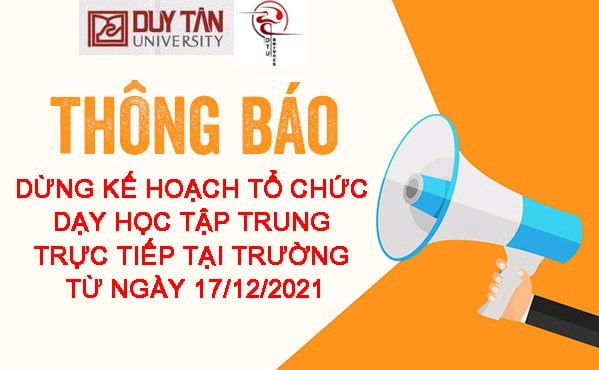 Thông báo về việc dừng tổ chức dạy học tập trung trực tiếp tại Trường