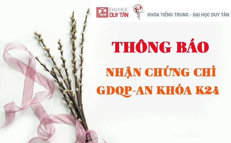 Thông báo nhận chứng chỉ GDQP-AN khóa K24