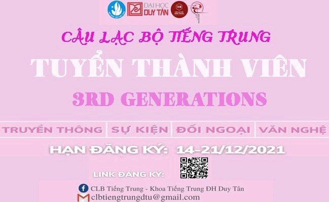 CLB TIẾNG TRUNG - TUYỂN THÀNH VIÊN