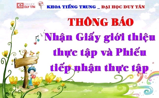 Thông báo nhận Giấy giới thiệu thực tập và Phiếu tiếp nhận thực tập