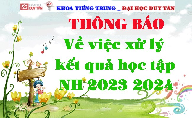 Thông báo về việc xử lý kết quả học tập năm học 2023-2024