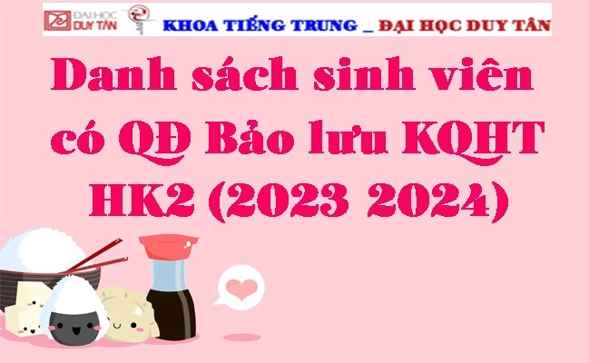 Danh sách sinh viên có QĐ Bảo lưu KQHT HK2 (2023-2024)