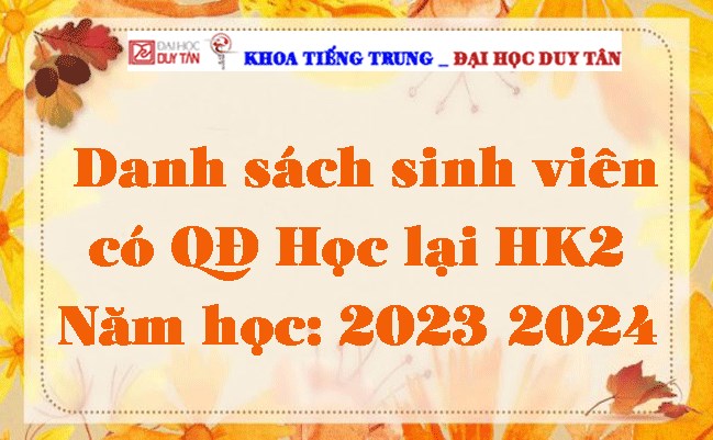 Danh sách sinh viên có QĐ Học lại HK2 (2023-2024)