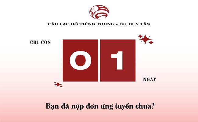 1 NGÀY CUỐI CÙNG ĐỂ TRỞ THÀNH THÀNH VIÊN CỦA CLB TIẾNG TRUNG🔥