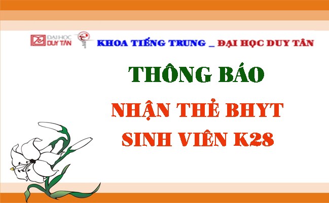 Thông báo nhận thẻ BHYT SV K28