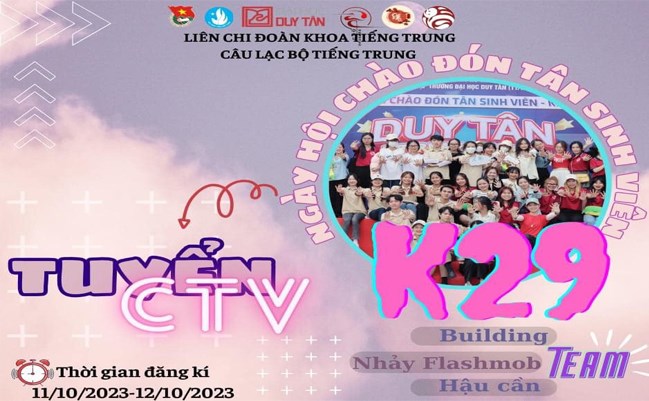 📢🔥 [TUYỂN CTV HỖ TRỢ CÔNG TÁC NGÀY HỘI CHÀO ĐÓN TÂN SINH VIÊN K29].