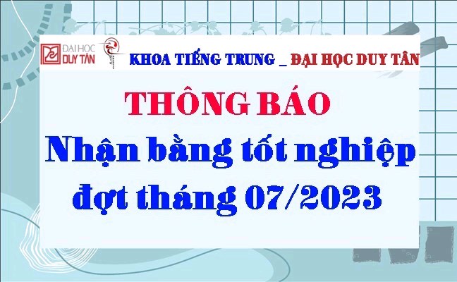 Thông báo nhận bảng điểm và bằng tốt nghiệp đợt tháng 07/2023