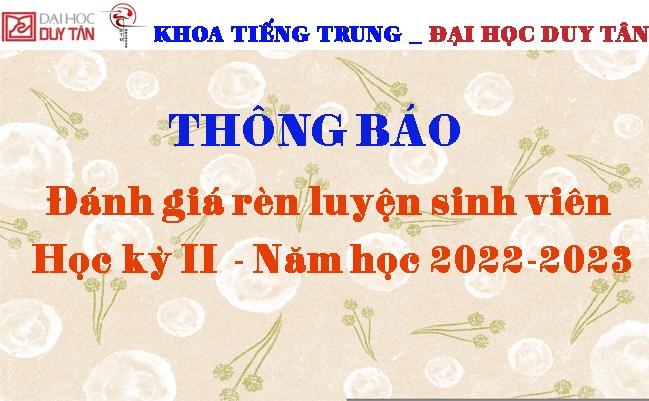 Đánh giá rèn luyện sinh viên học kỳ II năm học 2022-2023