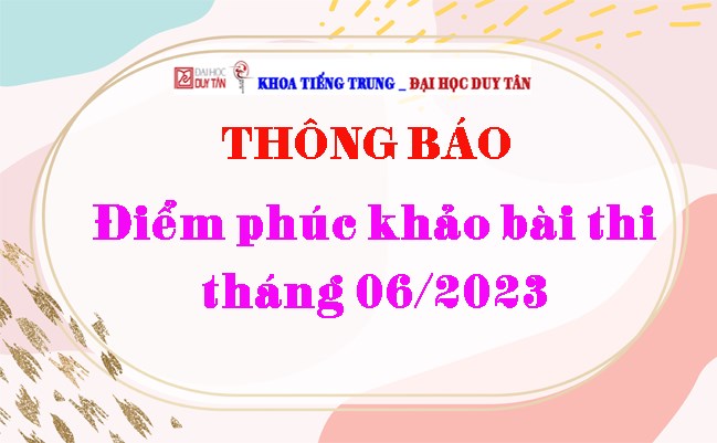 Điểm Phúc khảo tháng 06/2023