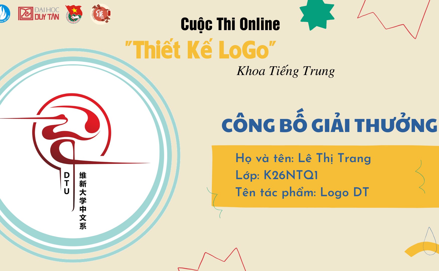 CÔNG BỐ GIẢI THƯỞNG CUỘC THI THIẾT KẾ LOGO