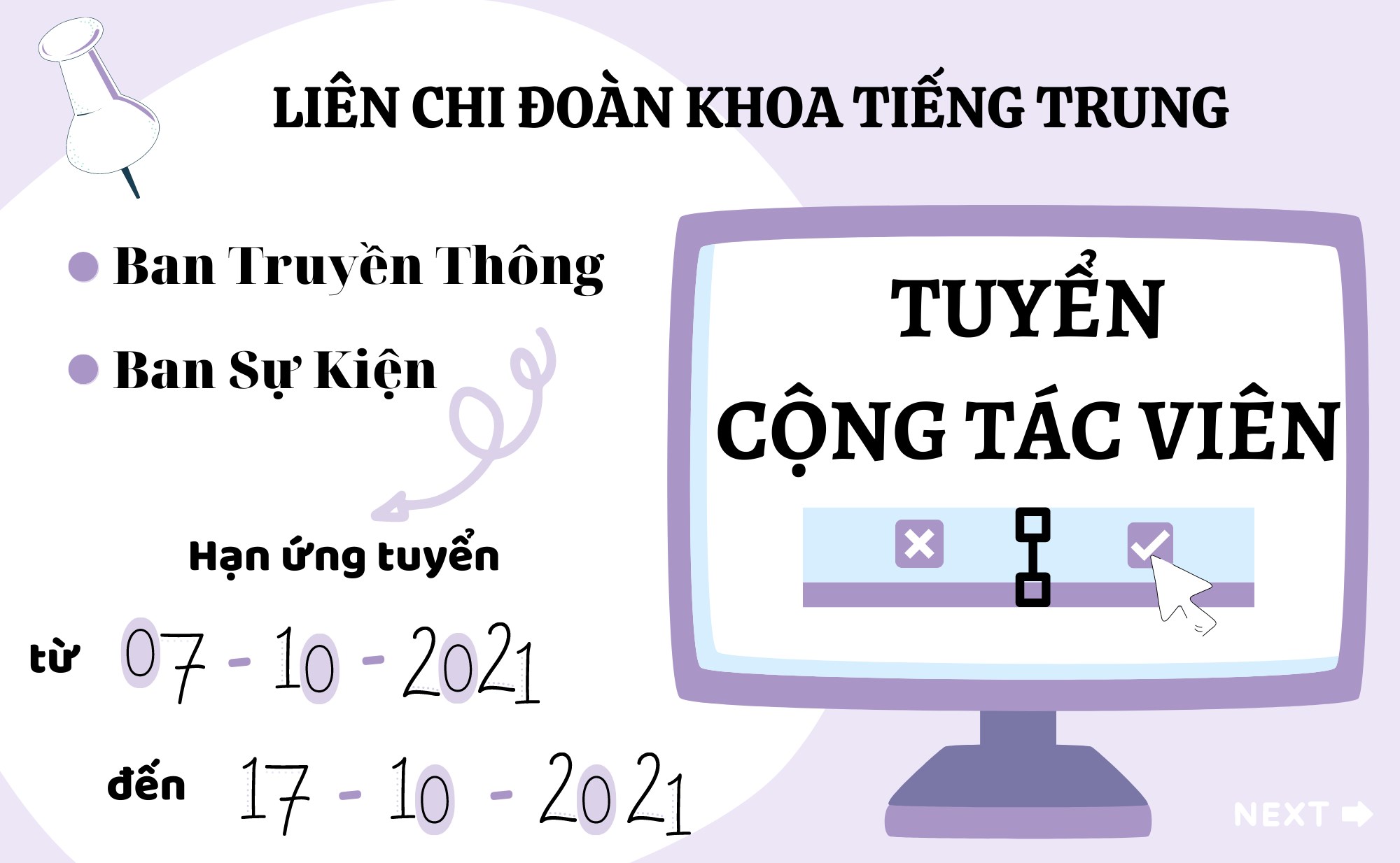 TUYỂN CỘNG TÁC VIÊN KHOA TIẾNG TRUNG