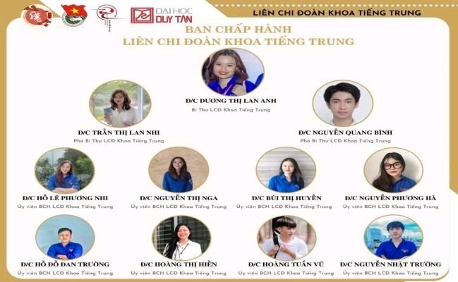 BAN CHẤP HÀNH LIÊN CHI ĐOÀN KHOA TIẾNG TRUNG NHIỆM KỲ 2021-2022