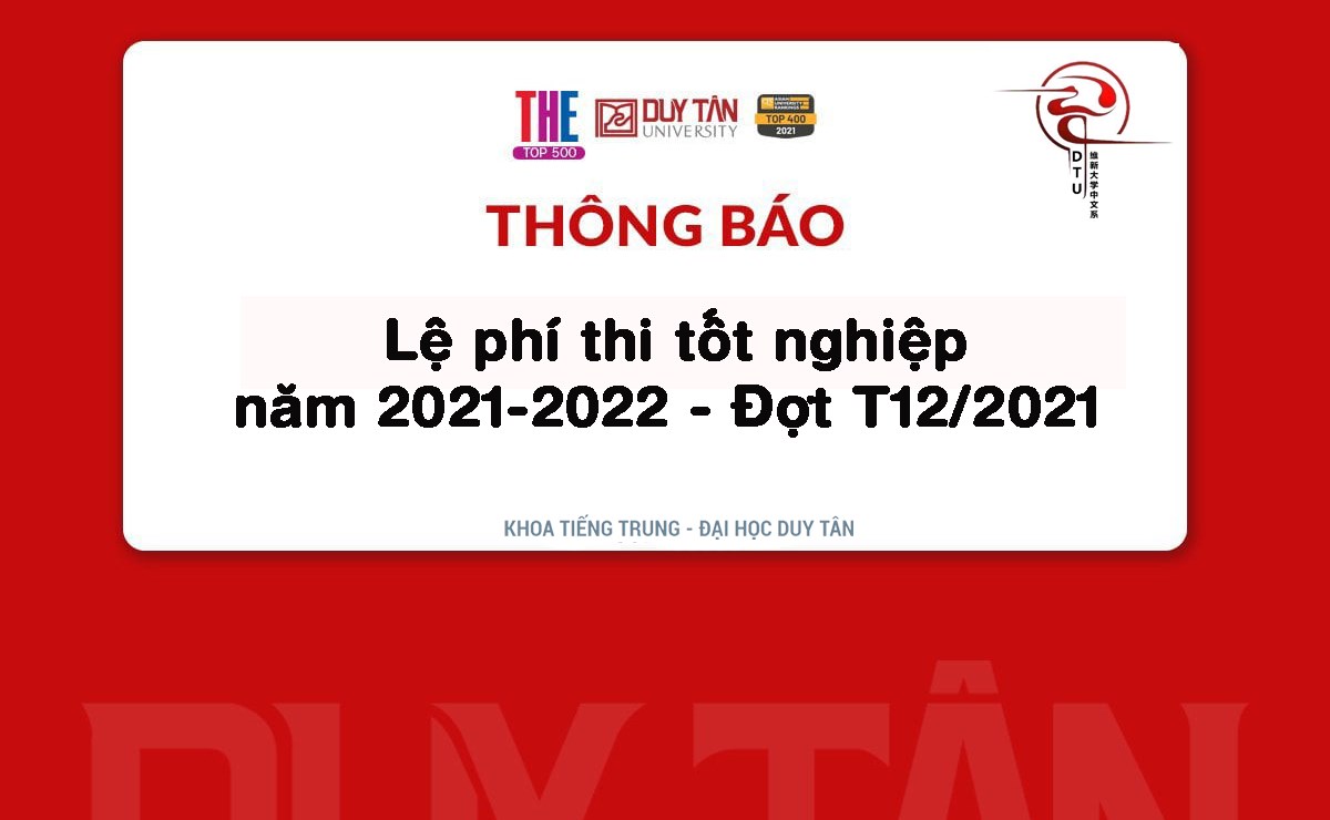 Thông báo Thu lệ phí tốt nghiệp đợt tháng 12/2021