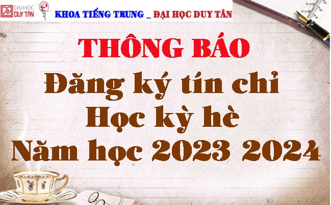 Thông báo Về việc đăng ký tín chỉ học kỳ hè năm học 2023-2024