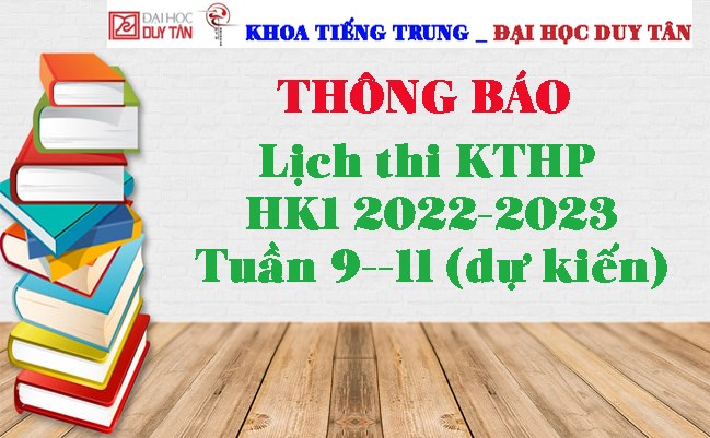 Lịch thi KTHP HK1 2022-2023 Tuần 9--11 (dự kiến)