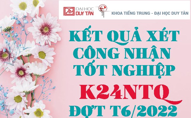 Kết quả xét Công nhận tốt nghiệp K24NTQ đợt T6/2022