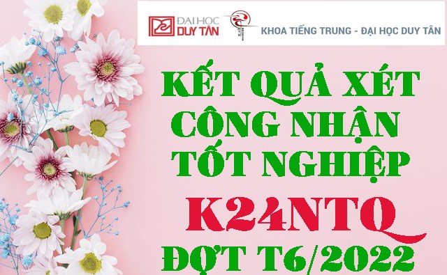 Kết quả xét Công nhận tốt nghiệp K24NTQ đợt T6/2022