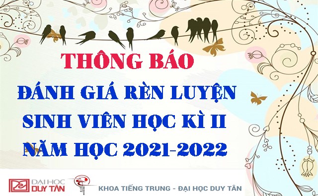 Thông báo về việc đánh giá rèn luyện sinh viên học kỳ II năm học 2021-2022