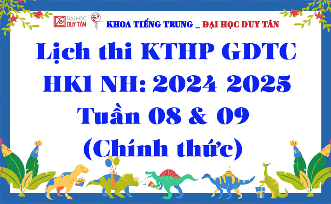 Lịch thi KTHP GDTC HK1 2024-2025 Tuần 08--09 (Chính thức)