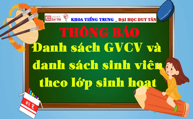 Danh sách GVCV và danh sách sinh viên theo lớp sinh hoạt năm học 2024-2025 - Khoa Tiếng Trung