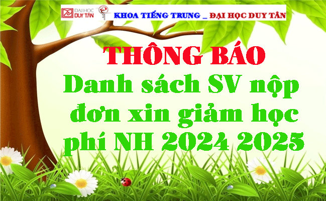 Thông báo Danh sách SV nộp đơn xin giảm học phí năm học 2024-2025